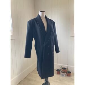 New York Style 100% Wool Black Coat, Size 8
